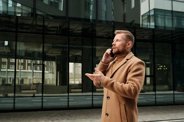 a man talking on the phone